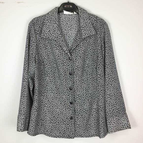 Vintage Floral Print Blouse by ANNA - Picture 1 of 14